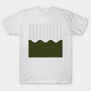 Wave & Lines (Olive Green) T-Shirt